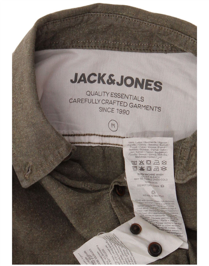 Cămașă Jack & Jones pentru bărbați, bumbac mediu kaki