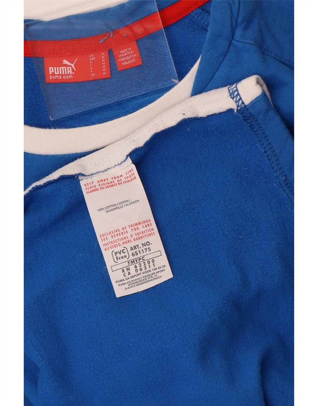 Top pentru femei Puma cu mânecă lungă UK 14 Medium Blue Colorblock Bumbac