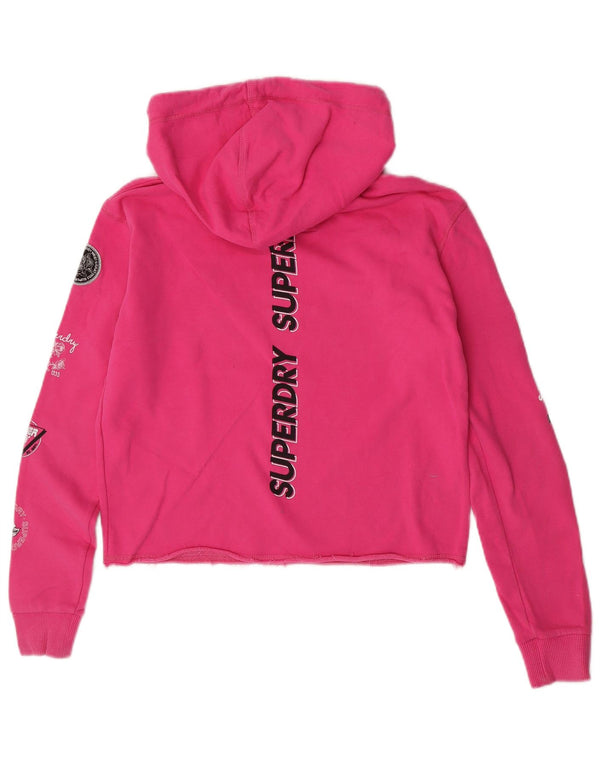 Pulover supradimensionat cu glugă Superdry pentru femei, UK 6 XS, bumbac roz