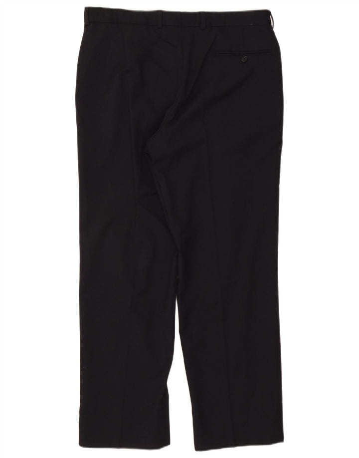 Marks & Spencer Pantaloni drepți pentru bărbați L34 L29 Lână bleumarin