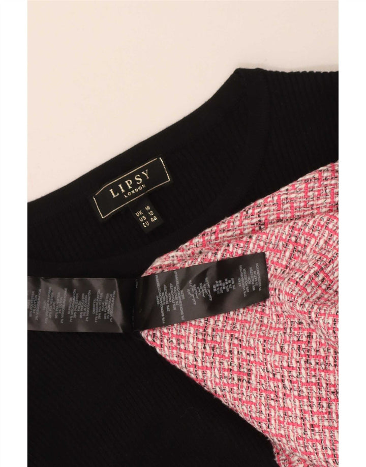 Rochie de bază cu mânecă lungă pentru femei Lipsy UK 16, mare, roz, raion, bloc de culoare