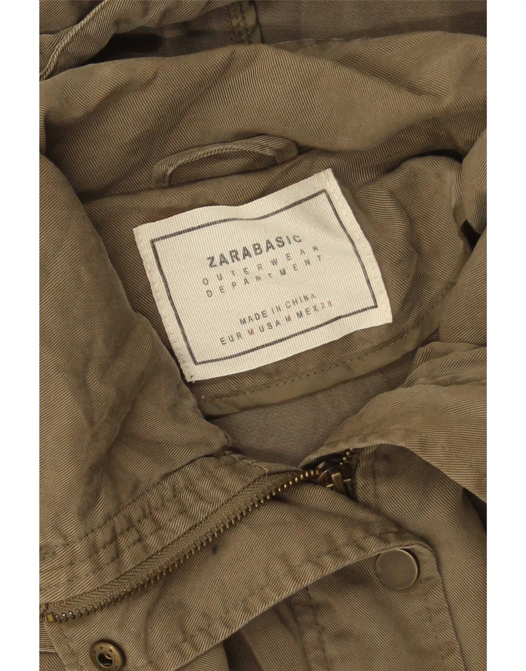 Jachetă parka supradimensionată cu glugă pentru femei Zara UK 14 Medium Khaki