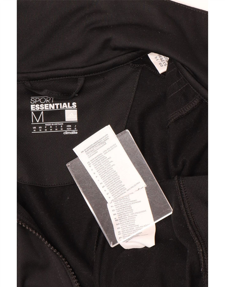 Jachetă de top pentru trening Adidas Climalite pentru bărbați, poliester mediu negru