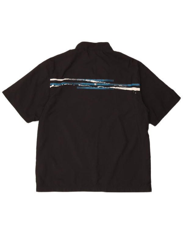 Trening pentru bărbați Adidas cu mânecă scurtă, jachetă de top, poliester negru mic