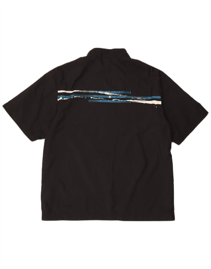 Trening pentru bărbați Adidas cu mânecă scurtă, jachetă de top, poliester negru mic