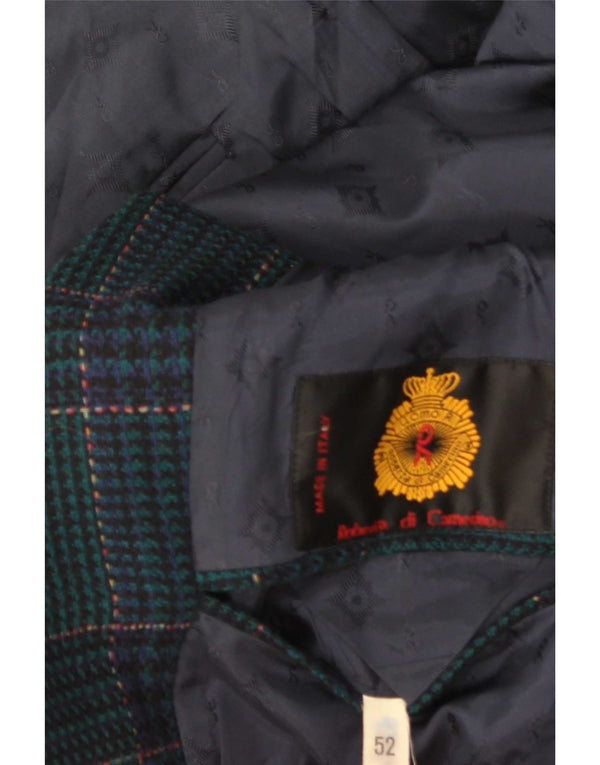 Jachetă vintage pentru bărbați cu 2 nasturi IT 52 XL bleumarin picior de găină