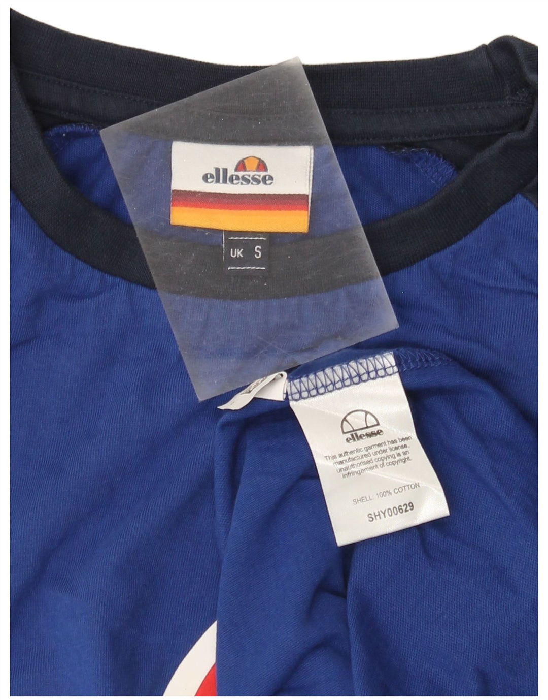 Tricou cu grafic pentru bărbați Ellesse Top mic, albastru, bumbac color bloc