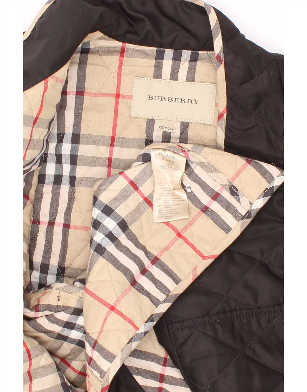 Jachetă matlasată Burberry pentru fete 11-12 ani poliester negru