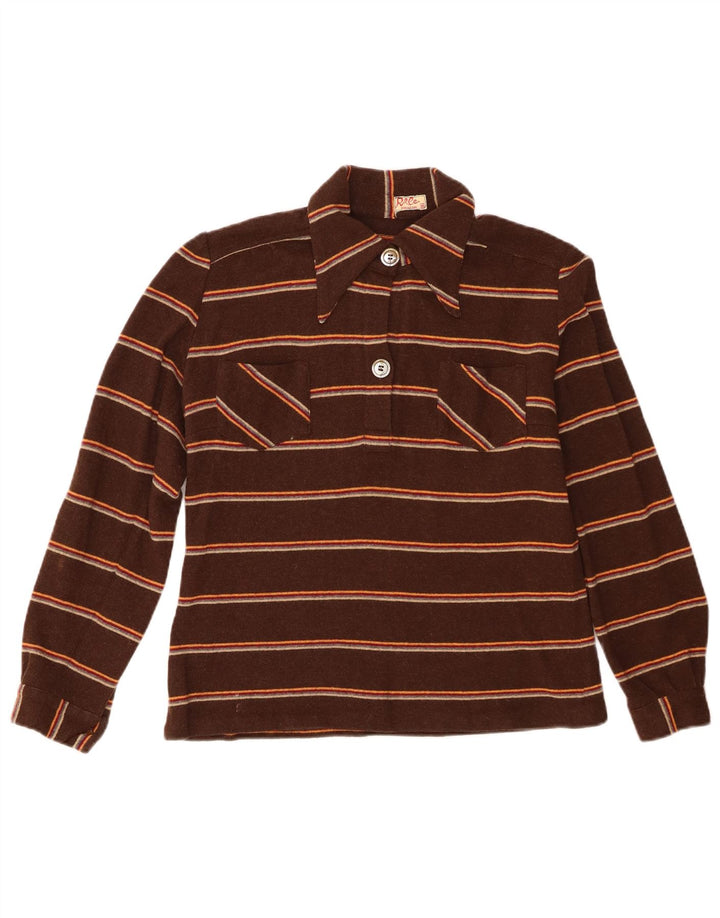 Cămașă Vintage Pulover pentru Damă IT 46 Maro Maro cu dungi