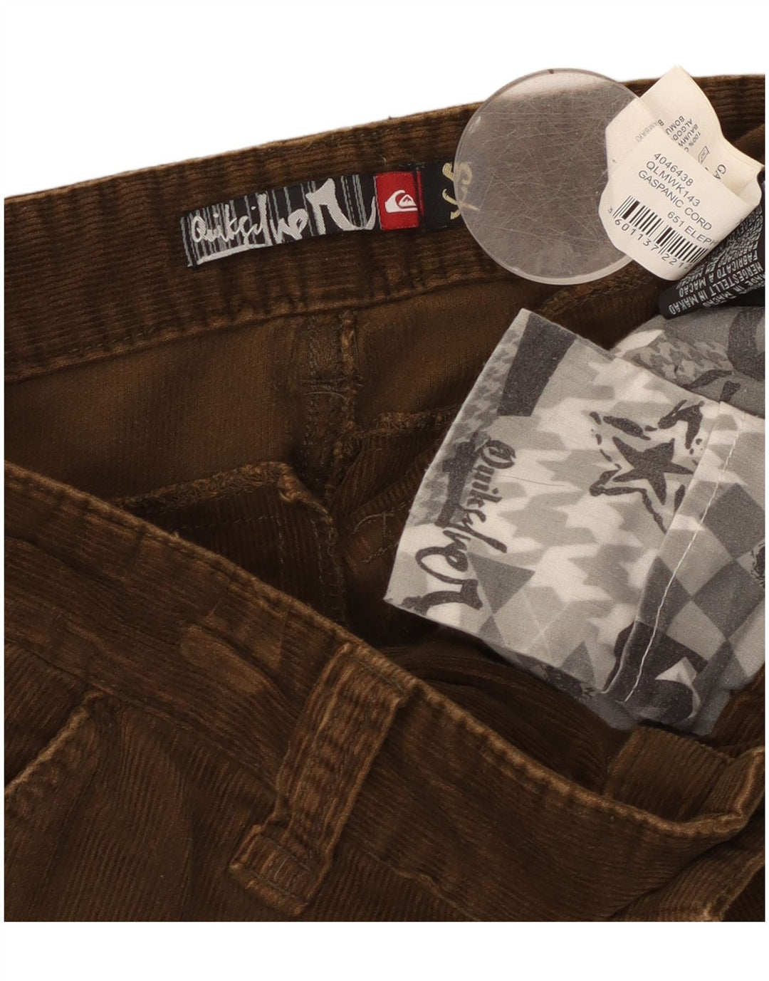 Pantaloni scurți cargo din velur QUIKSILVER pentru bărbați XS W30, bumbac maro