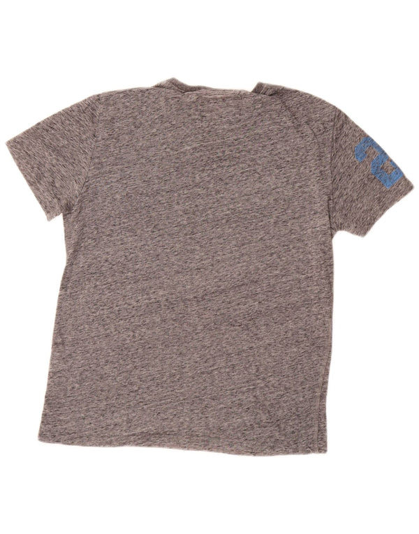 SUPERDRY Mens Graphic T-Shirt Top Medium Grey Flecked Cotton