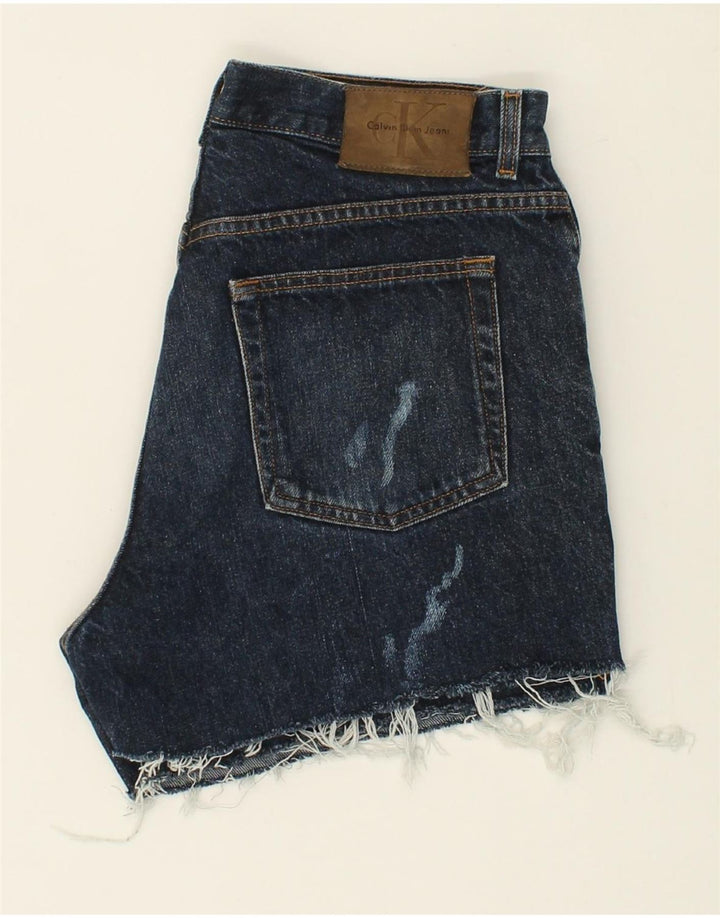 CALVIN KLEIN Womens Denim Shorts W34 Large Navy Blue Cotton Vintage Calvin Klein and Second-Hand Calvin Klein from Messina Hembry 