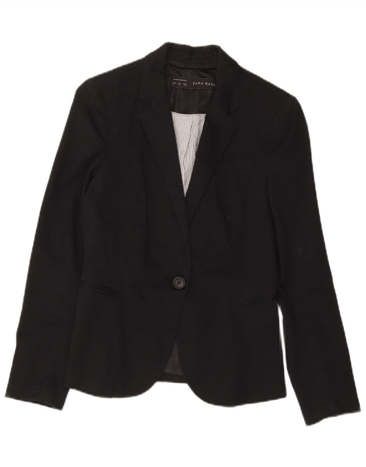 Sacou blazer pentru femei Zara, cu 1 nasture, UK 10 Mic Negru