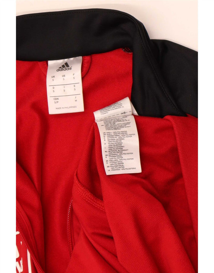 Jachetă de top pentru trening grafic pentru bărbați Adidas, roșu, poliester color bloc
