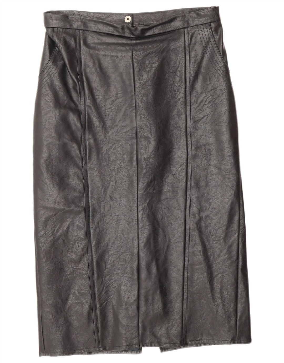 Fusta de piele pentru femei VINTAGE W28 Medium Black Leather