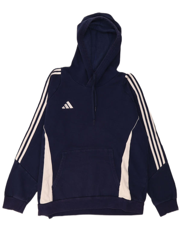 Pulover Adidas pentru bărbați, bumbac colorblock, albastru bleumarin mediu