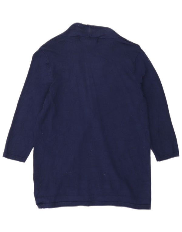 Pulover cardigan deschis pentru femei cu mâneci 3/4 Zara UK 12 Medium Bleumarin