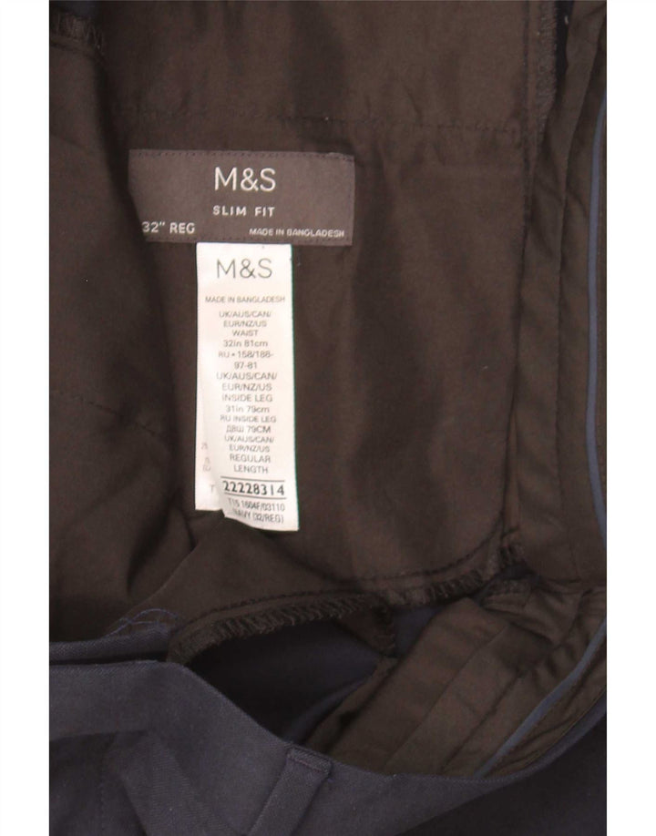 Marks & Spencer Pantaloni de costum slim pentru bărbați L32 L31 Poliester bleumarin