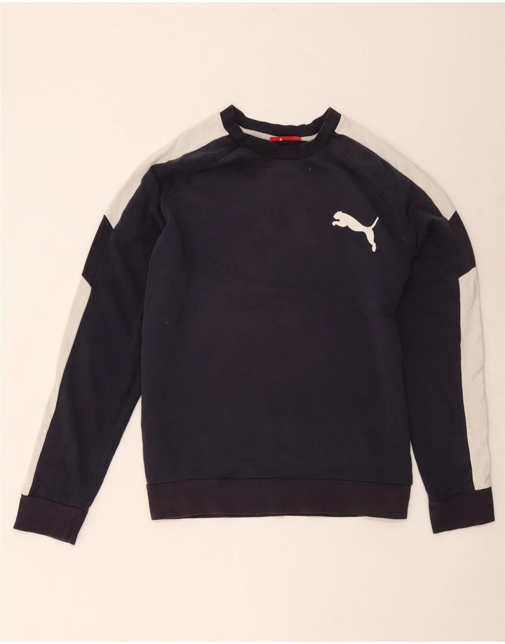 Hanorac pentru bărbați Puma Jumper mare, albastru bleumarin, bumbac color bloc