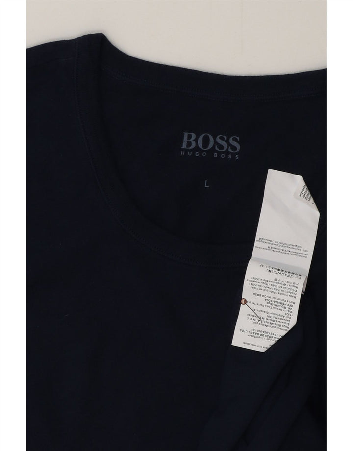 Tricou pentru bărbați HUGO BOSS Top mare din bumbac bleumarin