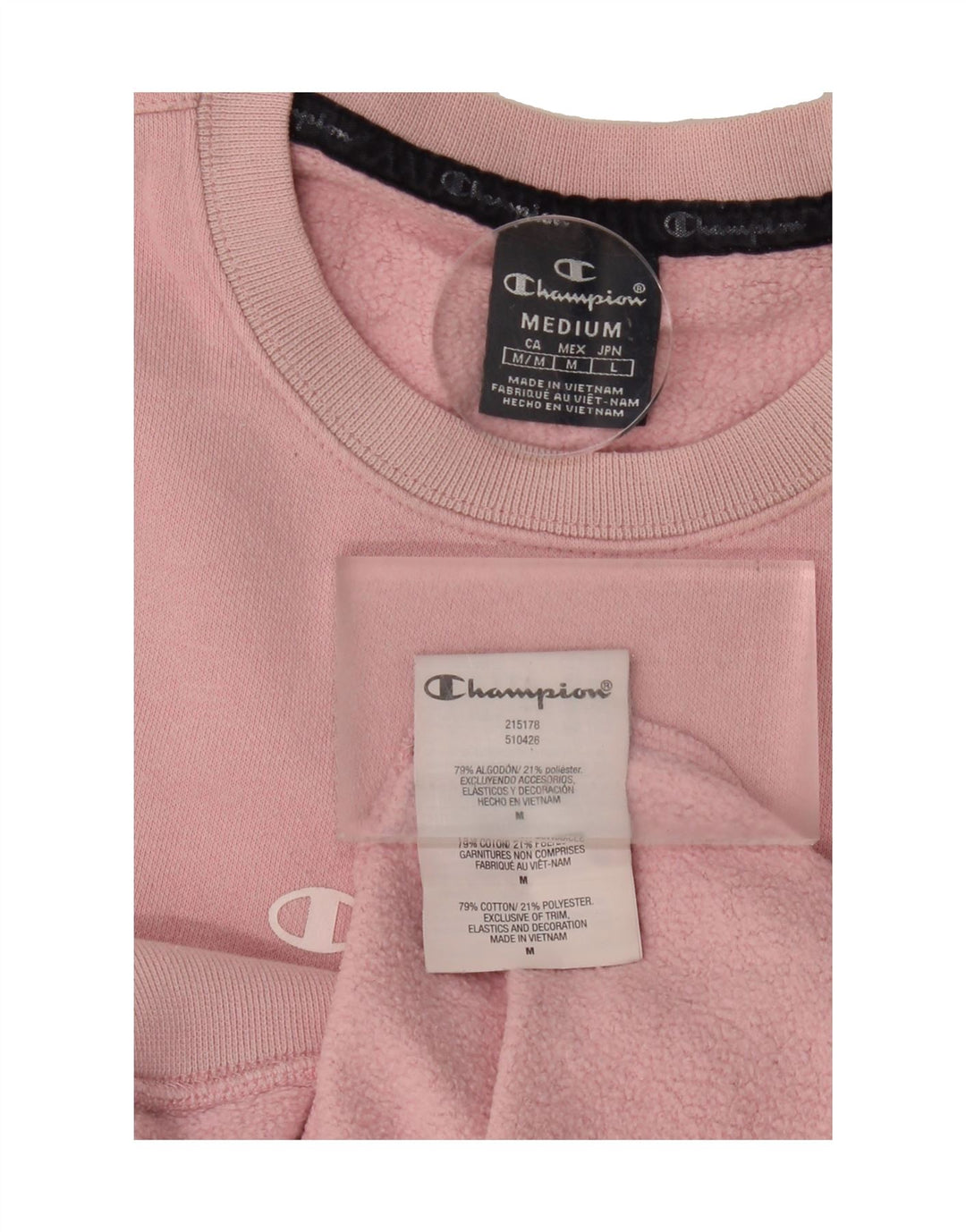 CHAMPION Womens Sweatshirt Jumper UK 14 Medium Pink Cotton Vintage Champion and Second-Hand Champion from Messina Hembry 