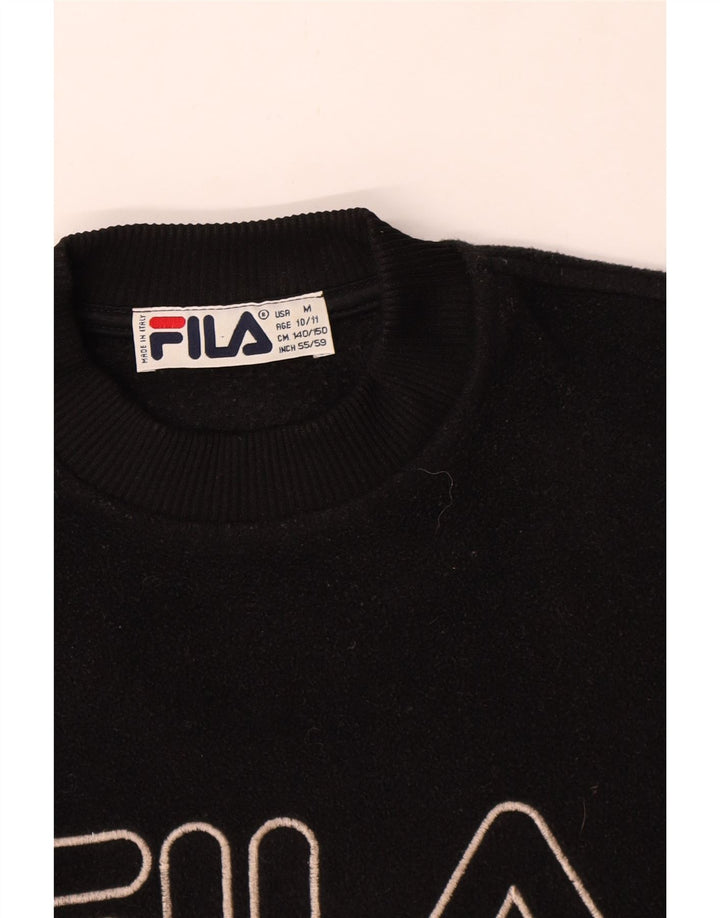 Pulover Fila Băieți Graphic Fleece 10-11 Ani Negru Poliester
