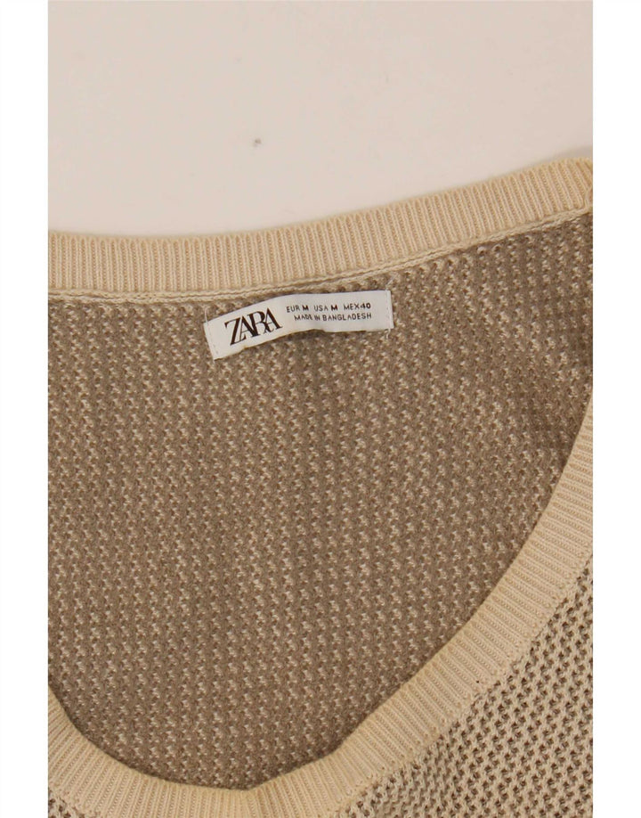 Top Vest Crop pentru Damă Zara UK 14 Medium Bej