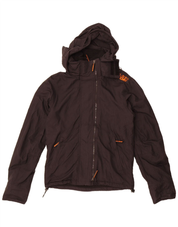 Jachetă Windbreaker cu glugă pentru bărbați Superdry UK 36 Nylon negru mic