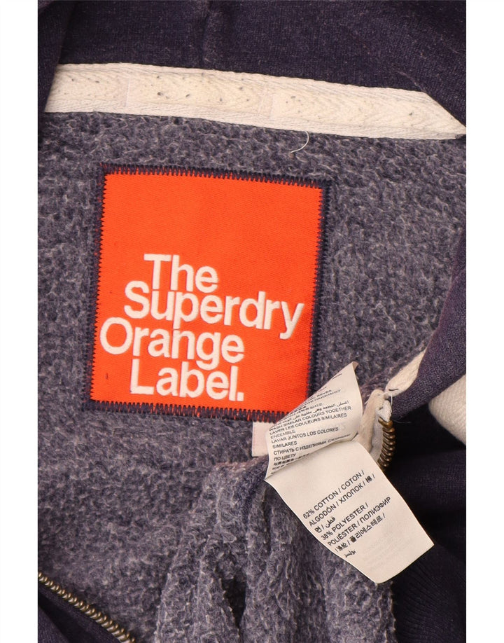Pulover Superdry pentru bărbați, cu fermoar, bumbac, albastru bleumarin
