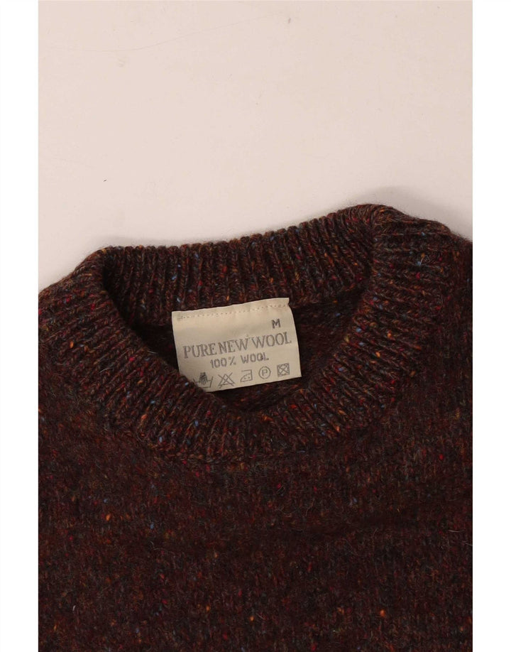 Vintage Womens Turtle Neck Jumper Sweater UK 14 Medium Brown Flecked Wool
