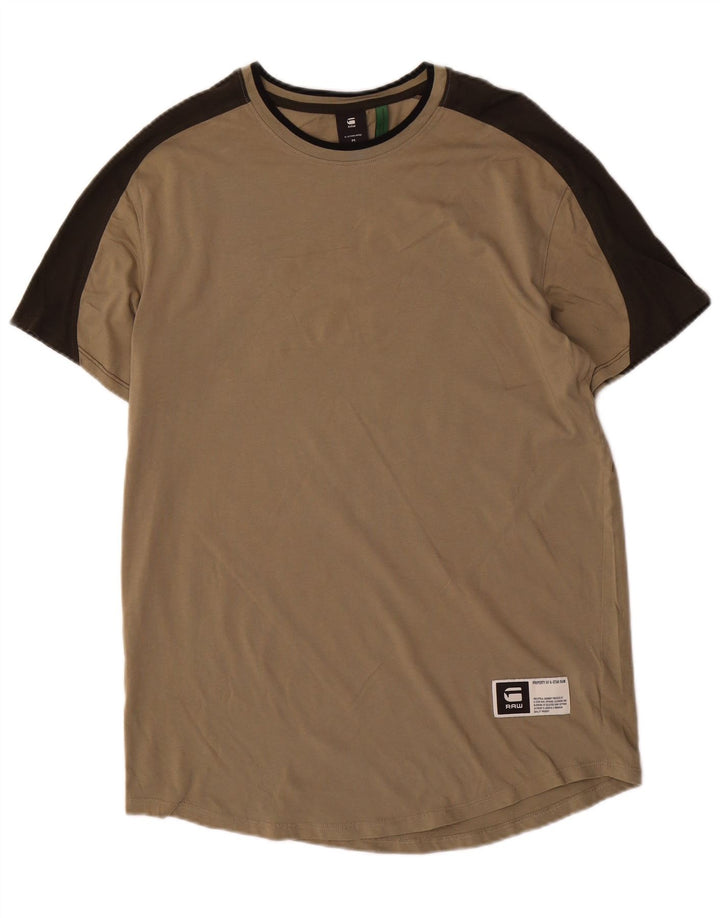 Tricou Bărbați G-Star Top Mediu Kaki Bumbac Colorblock