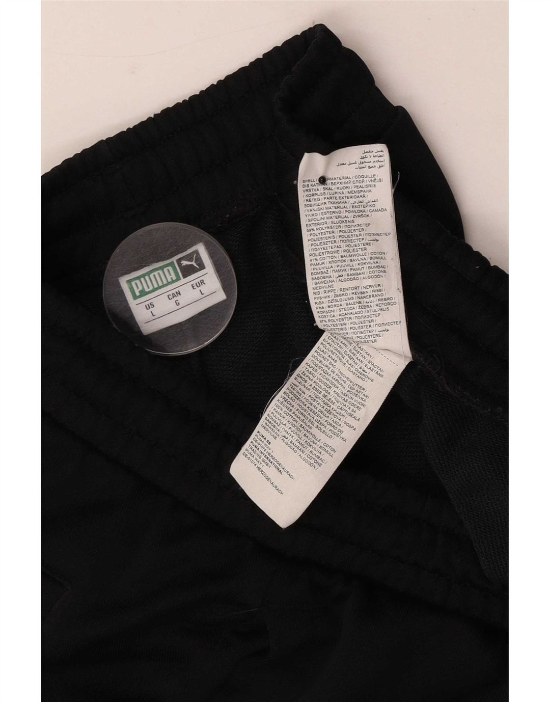 Pantaloni de trening pentru bărbați Puma Joggeri mari, negru, poliester color bloc