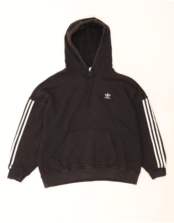 Pulover supradimensionat pentru femei Adidas UK 10 Bumbac negru mic