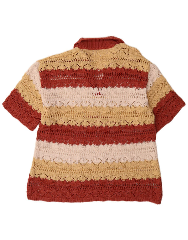 Cămașă polo tricotată pentru femei Zara UK 16, mare, multicoloră, cu dungi