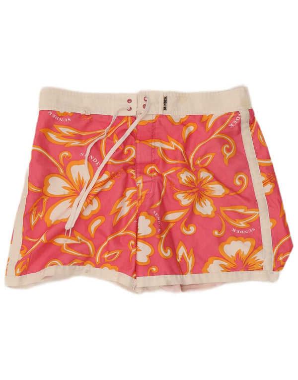 Sundek Pantaloni scurti de baie pentru femei UK 16, mari, roz, florale