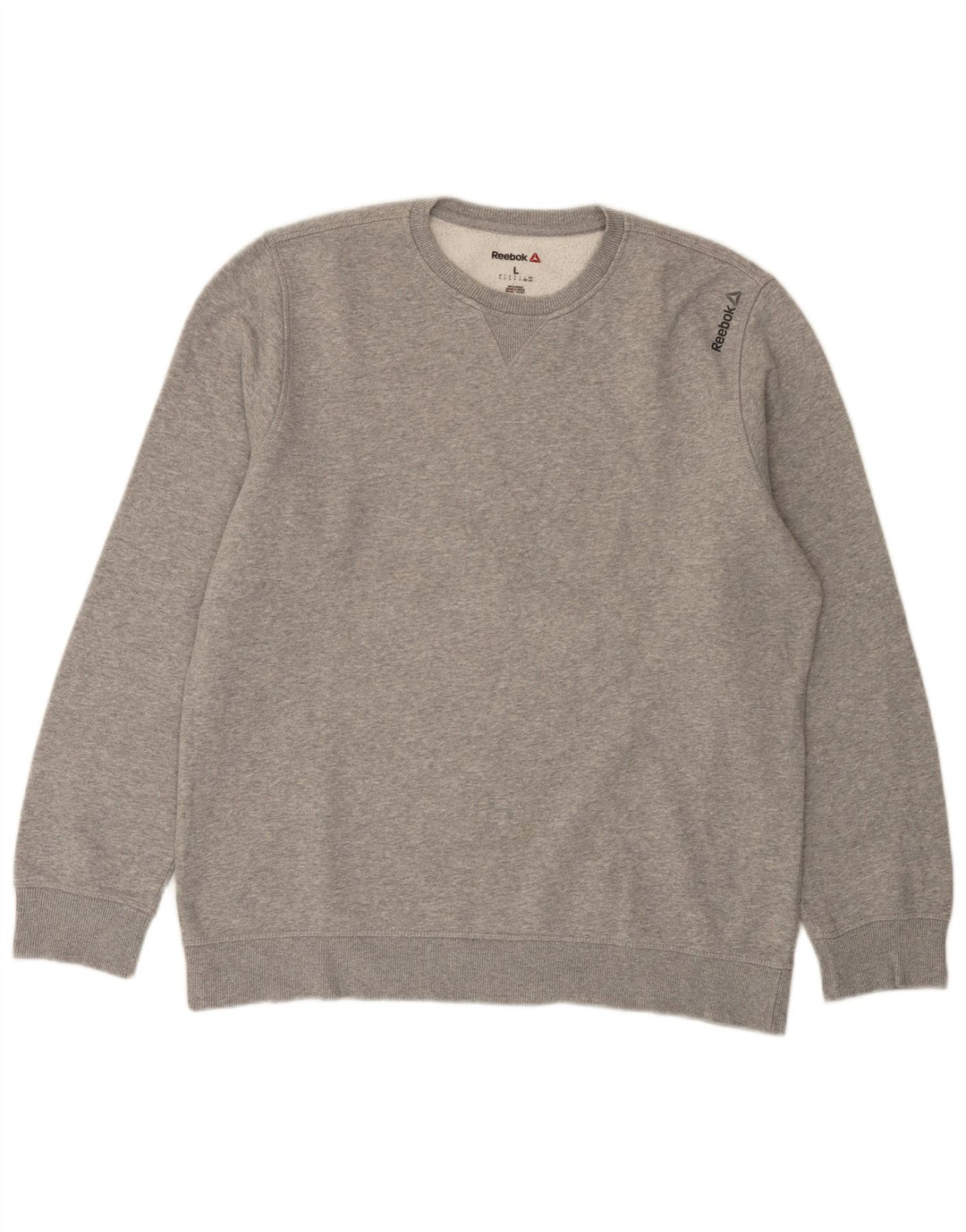 Hanorac pentru bărbați Reebok Jumper mare, gri, bumbac cu pete