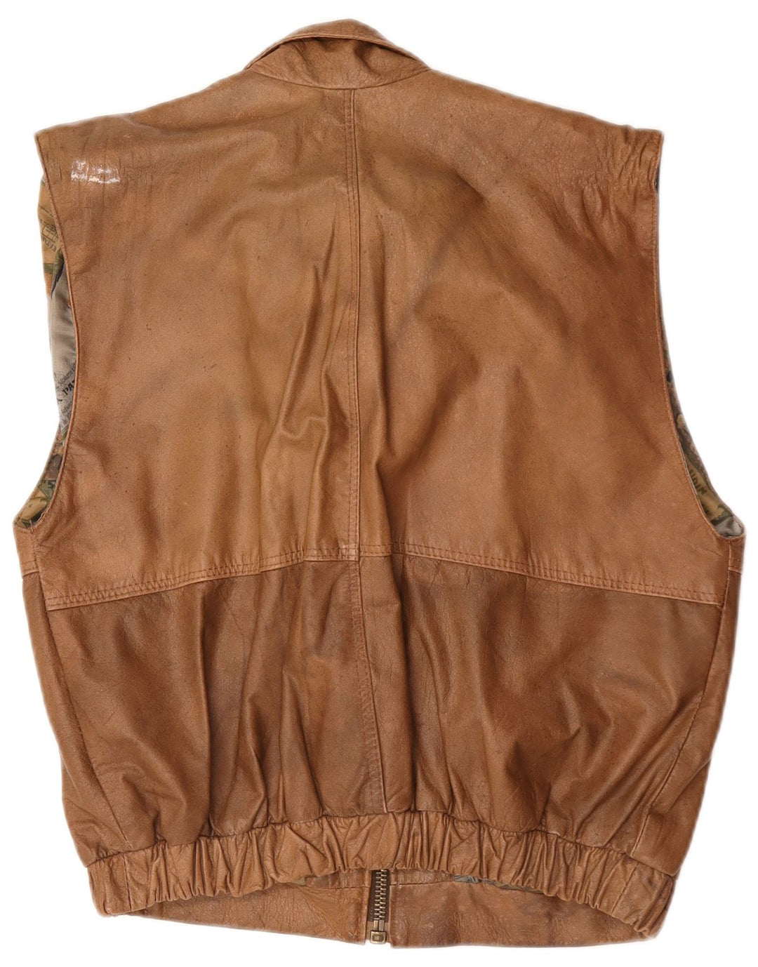 Gilet din piele vintage pentru bărbați UK 40 Large Brown