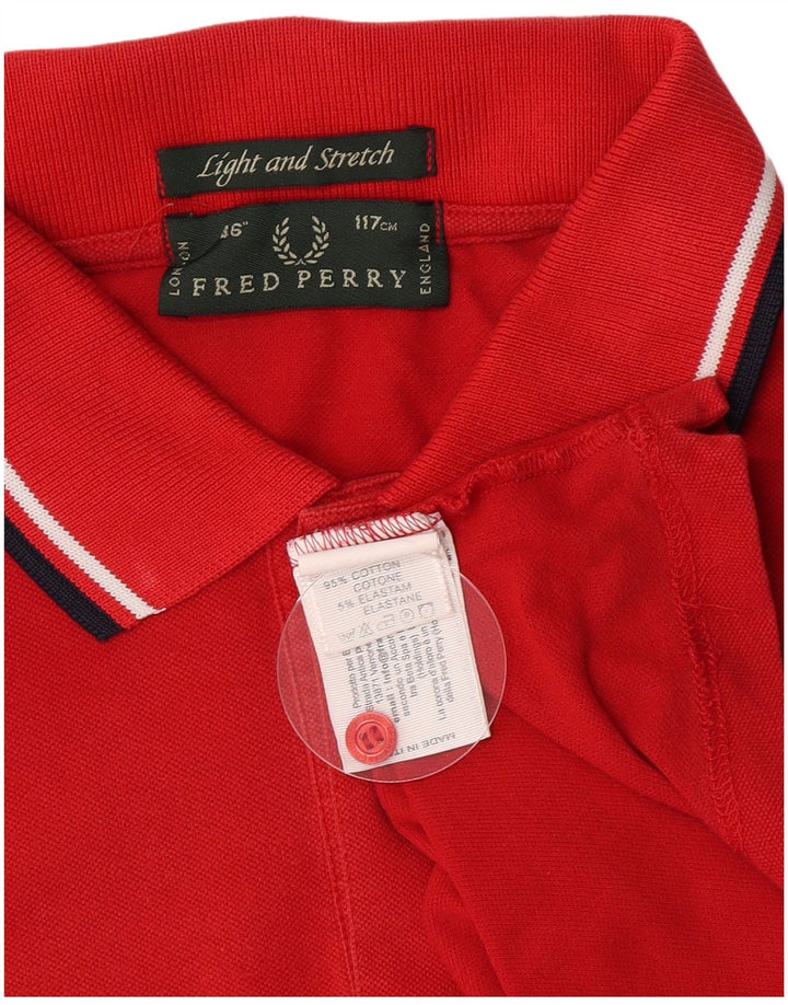 Cămașă polo pentru bărbați Fred Perry, ușor și elastic, bumbac roșu mediu