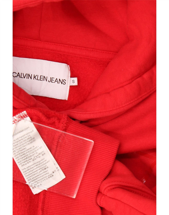 CALVIN KLEIN JEANS Pulover oversized cu glugă pentru femei UK 10 Small Red