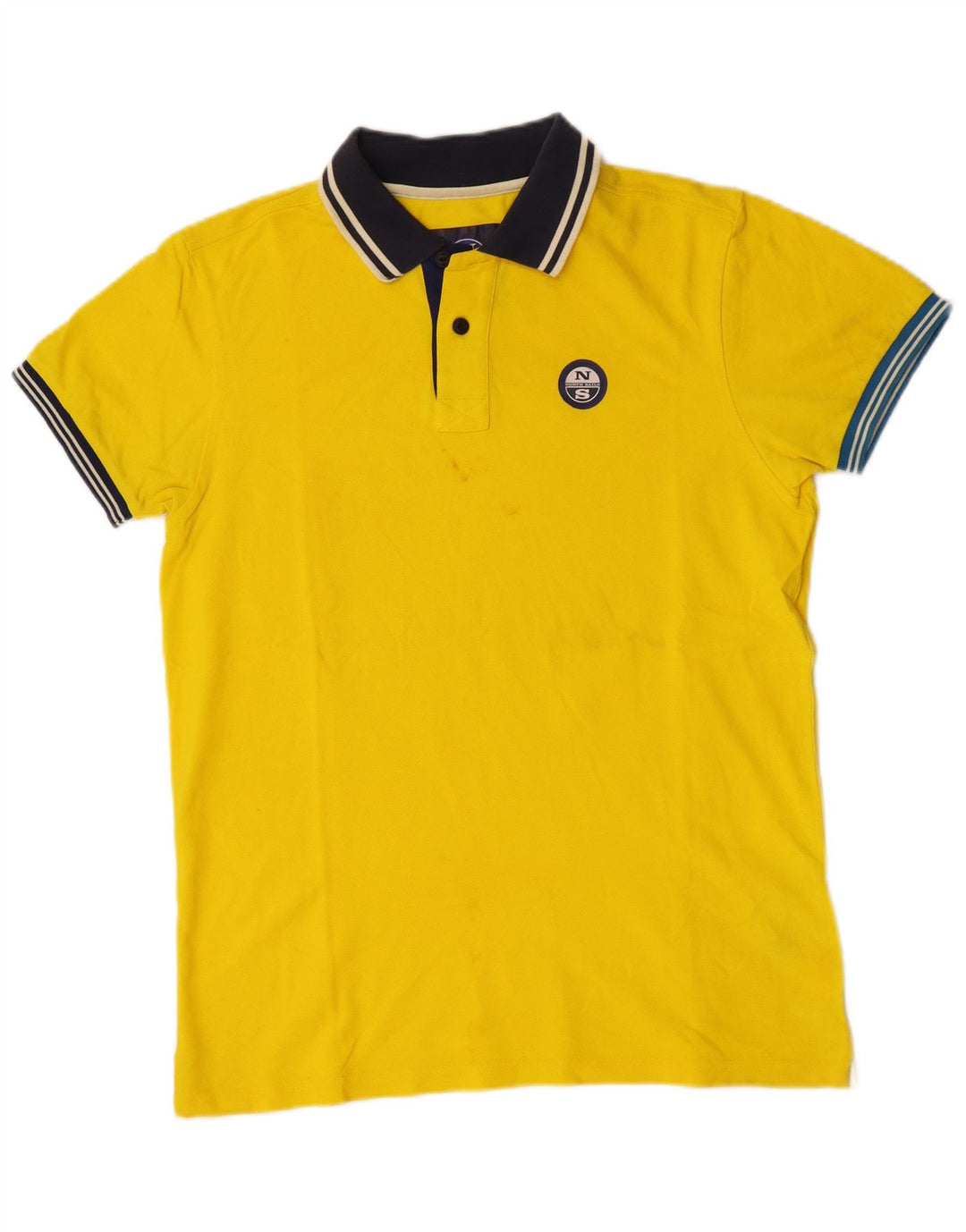 Cămașă polo North Sails pentru bărbați, bumbac color block, galben mediu