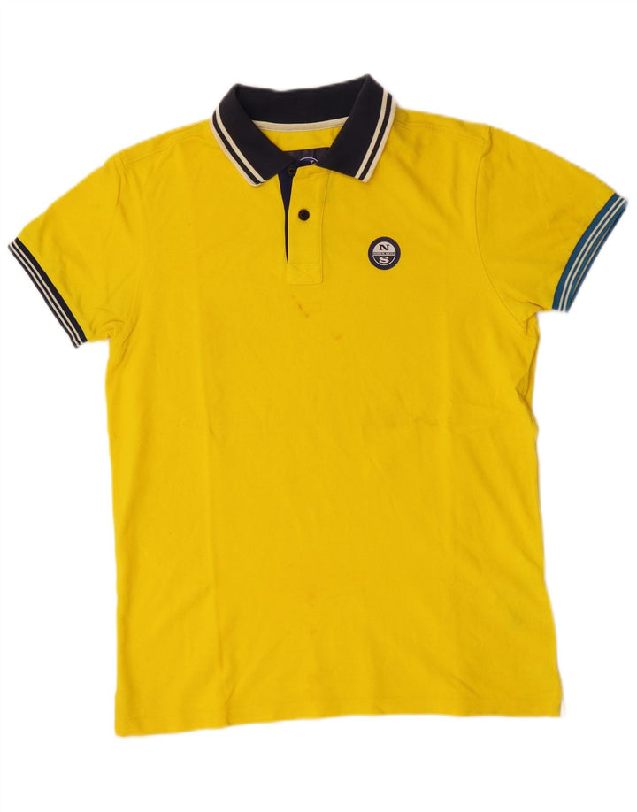 Cămașă polo North Sails pentru bărbați, bumbac color block, galben mediu