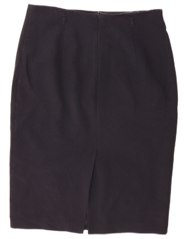 Fusta creion pentru femei Marks & Spencer UK 14 mare W32 poliester bleumarin