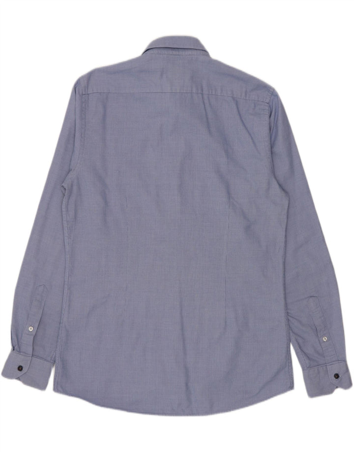 Cămașă ZARA Bărbați Slim Fit Bumbac Albastru Mediu