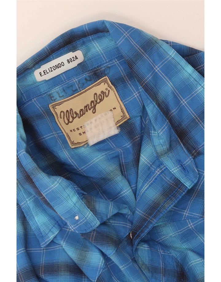 Cămașă cu mânecă scurtă pentru bărbați Wrangler, carouri mari, albastre