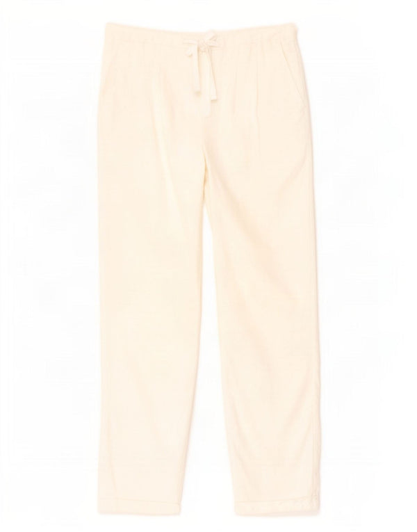 Pantaloni casual drepti pentru femei Marks & Spencer UK 12 Medium W30 L27 Alb