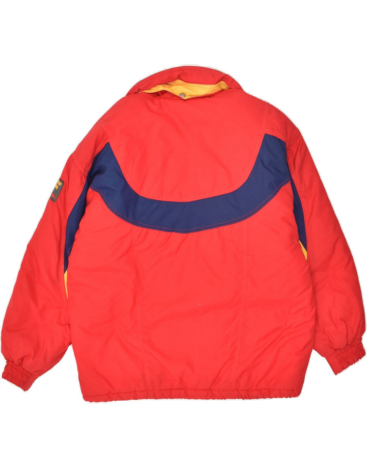 ASTROLABIO Womens Hooded Windbreaker Jacket EU 42 Large Red Colourblock | Vintage Astrolabio | Thrift | Second-Hand Astrolabio | Used Clothing | Messina Hembry 