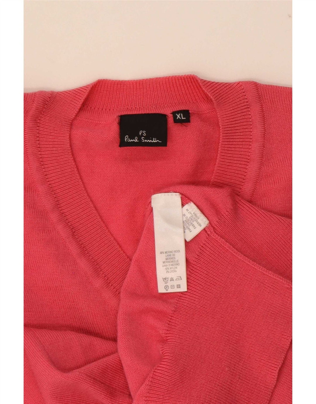 Pulover pentru bărbați Paul Smith, cu decolteu în V, XL, lână roșie