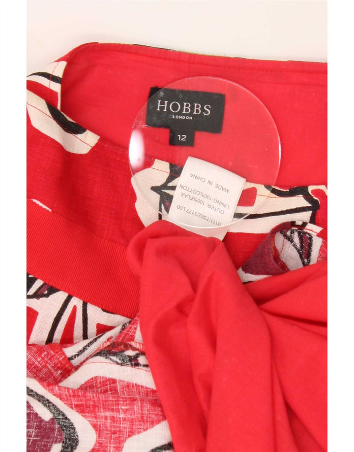 Fusta Hobbs pentru femei, cu grafică în formă de A UK 12 Medium W32 Red Flax