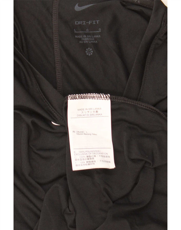 Nike Dri Fit Top cu mânecă lungă pentru femei UK 16 Poliester negru mare