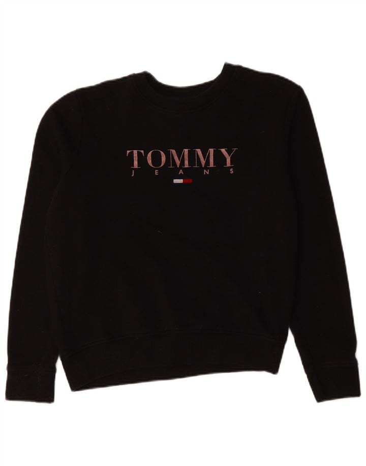 TOMMY HILFIGER Pulover supradimensionat pentru femei UK 10 Mic Negru